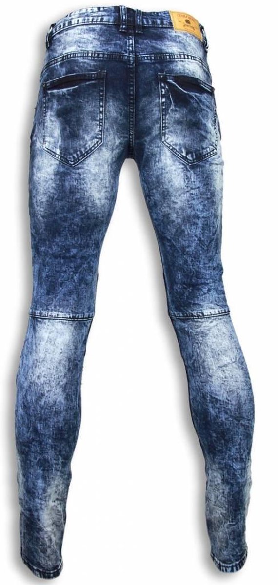 Onzuiver Tien jaar land JUSTING Exclusieve Biker Jeans - Slim Fit Denim Urban Look Ribbel Thigh -  Blauw -... | bol.com