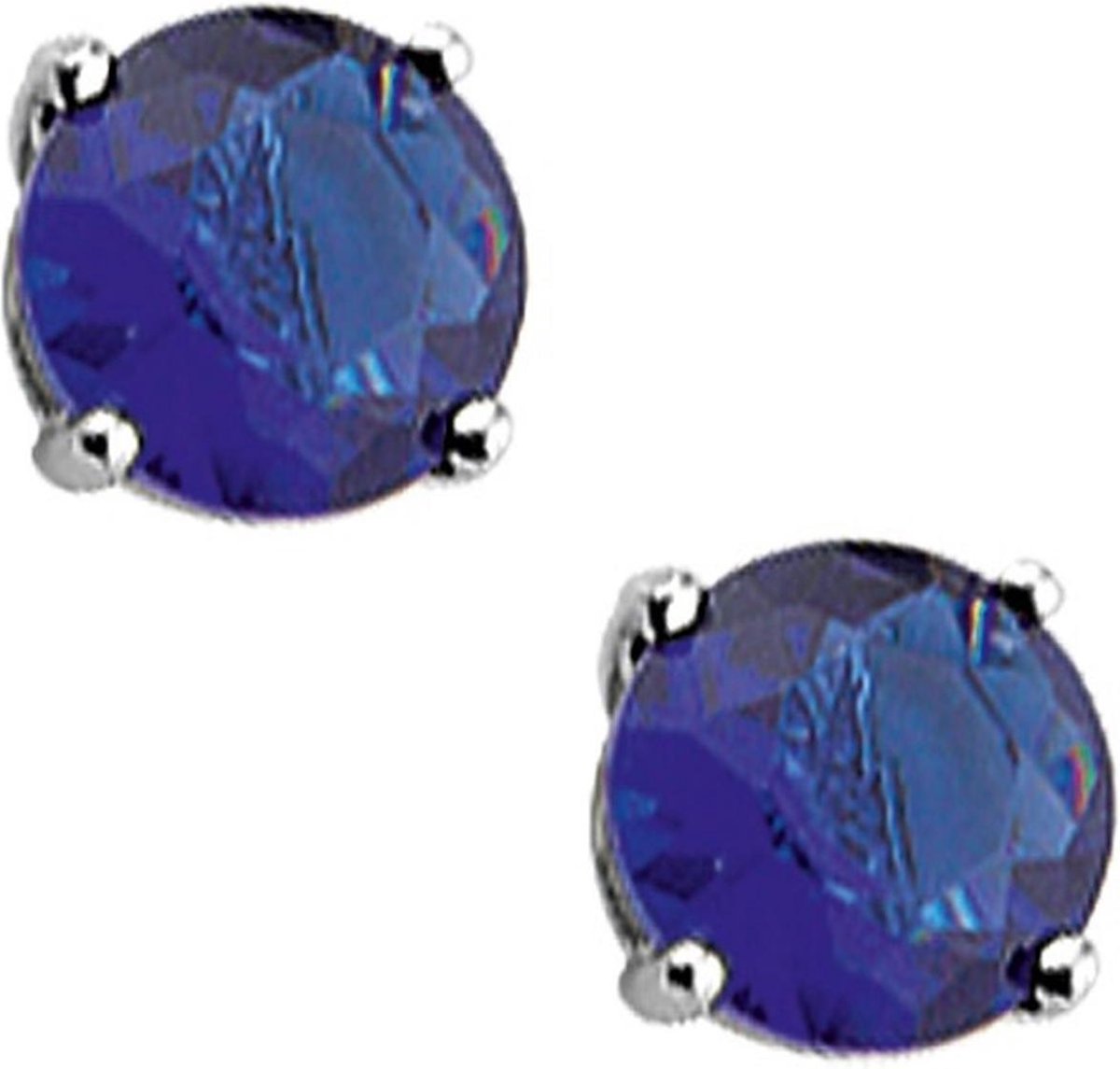 YO&NO - Oorbellen- Zilver - Oorknoppen - Rond - Topaas - 4 mm - Sieraden Vrouw - Gerhodineed - Zilver925