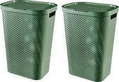 Curver Infinity Dots Recycled Wasmand met deksel - 60L – 2 stuks - Groen