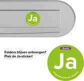 Ja Ongeadresseerde reclame Brievenbus sticker 3 x 3 cm