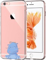 Apple Iphone 6 Plus / 6S Plus Siliconen telefoonhoesje transparant Nijlpaardje