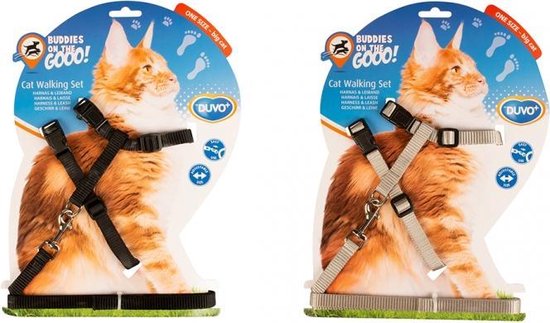 Ensemble De Marche Harnais Pour Chat Gros Chat Uni Couleurs Melangees 30 50cm 12mm Bol Com