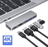 SBVR - USB-C Adapter Hub - 5 poorten - HDMI (4K) - USB-C Power Delivery (60W) - 3* USB-A 3.0 - Voor MacBook / HP / Dell / Asus / Chromebook / Samsung