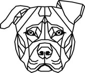 Pitbull Geometrisch Hout 70 x 81 cm Black - Honden - Wanddecoratie