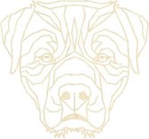Rottweiler Geometrisch Hout 90 x 96 cm Light Wood - Honden - Wanddecoratie