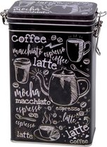 Boîte à café / boîte de rangement rectangulaire noire 19 cm - Boîtes de rangement café - Dosettes de café / contenants de rangement pour tasses à café