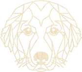 Golden Retriever Geometrisch Hout 70 x 61 cm Light Wood - Honden - Wanddecoratie
