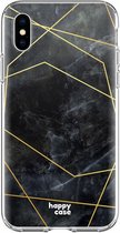 HappyCase Apple iPhone XS Hoesje Flexibel TPU Zwart Marmer Print