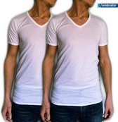 Embrator 2-pack heren T-shirt Invisible met V-hals wit maat XL