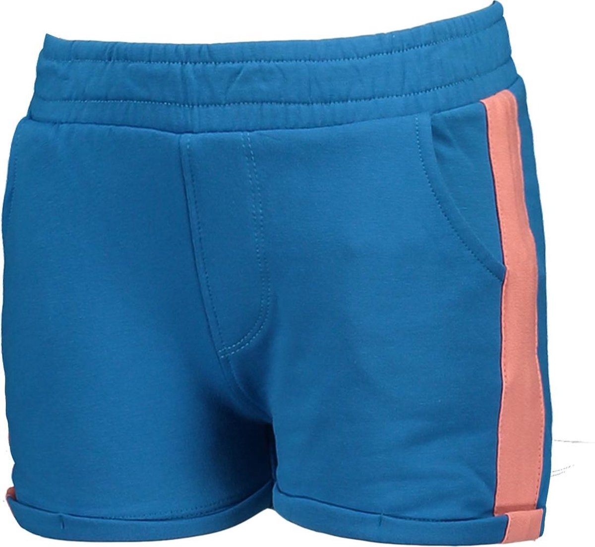 Moodstreet Meisjes Short met contrast streep - Blue - Maat 98/104