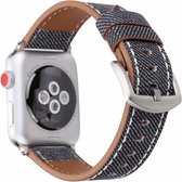 KELERINO. Denim bandje geschikt voor Apple Watch (38mm & 40mm) - Grijs