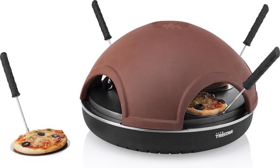 Tristar PZ-9154 Pizza Festa 4 – Handgemaakte Terracotta dome – Incl. pizza uitsteekvorm