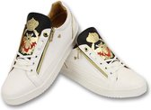 Heren Sneakers - Prince White Black- CMS97 - Wit