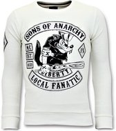 Rhinestones Sweater Heren - Sons of Anarchy Trui - Wit
