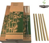 Bamboe rietjes | 100 st | 100% natuurlijke bamboe |  Biologisch afbreeknbaar | Herbruikbare rietjes | Duurzame-Rietjes