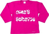Minifashion - kraamcadeau - baby - peuter - shirt - lange mouwen - Fuchsia - Oma's schatje- maat 56