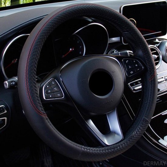 Gris/Noir Volant en Cuir Couverture 100% CUIR s'adapte Volvo