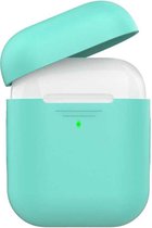 Siliconen Bescherm Hoesje Cover Mint groen (blauw) voor Apple AirPods 2 Case