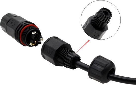 Kabelverbinder stof en waterdicht - IP67 - connector - stroomkabel verlengen  - 2 aderig | bol.com