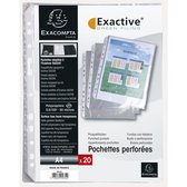 5x Exactive® Pak van 20 geperforeerde tassen - gladde PP 5,5/100ste -, Transparant