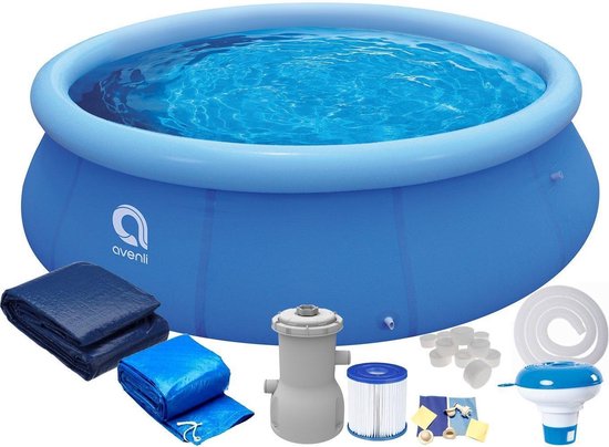 Idool Ongedaan maken Tijdens ~ Zwembad de Luxe 305x76 cm - inclusief heel veel accessoires - opblaaszwembad  | bol.com