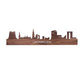 Skyline Groningen Notenhout - 80 cm - Woondecoratie design - Wanddecoratie - WoodWideCities