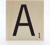 Houten scrabble letter A - 8 x 8 cm