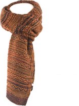 TRESANTI sjaal - Oranje/roestkleurige gebreide aztec sjaal - Warme sjaal