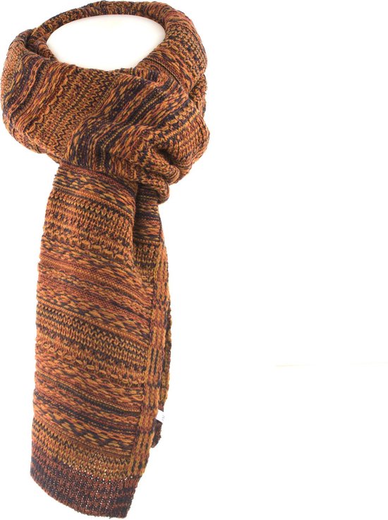 TRESANTI sjaal - Oranje/roestkleurige gebreide aztec sjaal - Warme sjaal |  bol.com