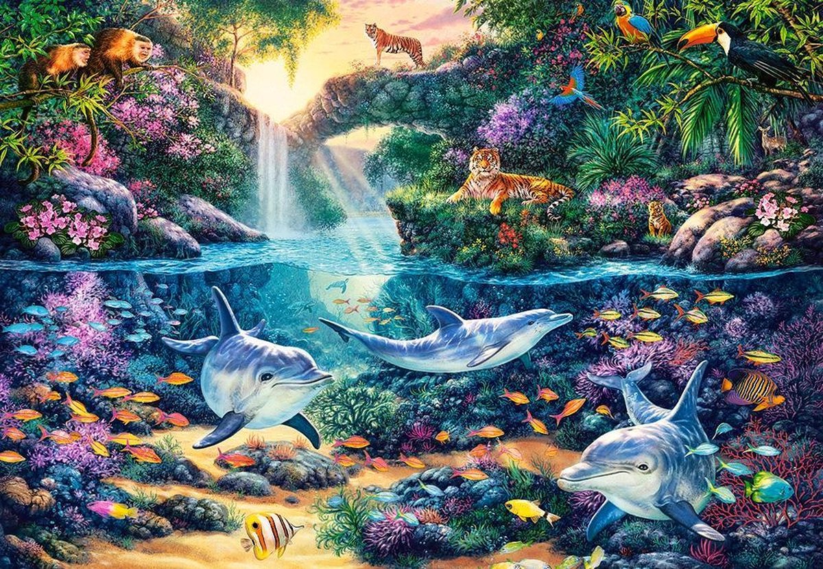 Castorland Jungle Paradise – Puzzel – 1.500 stukjes – Satijnen afwerking – Perfecte pasvorm – Europese kwaliteit — afbeelding 2
