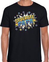 Stoerste papa cadeau t-shirt zwart voor heren S