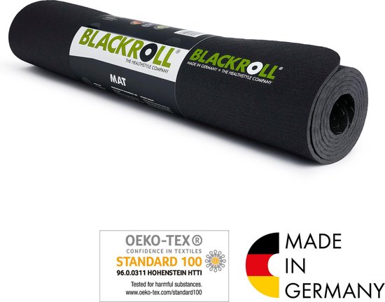 Blackroll Mat Anti-slip Fitnessmat Zwart 185 cm