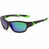 KOOLSUN® Sport - kinder zonnebril - Zwart Lime - 6-12 jaar- UV400 - Categorie 3