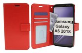 Bookcase Geschikt voor: Samsung Galaxy A6 2018 - Rood - portemonnee hoesje