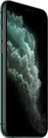 Donkergroene iPhone 11 Pro met een aquagroen behang.
