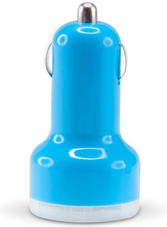 Universele Autolader - 2 USB Poorten - Sigarettenaansteker - Multi-Oplader - Blauw