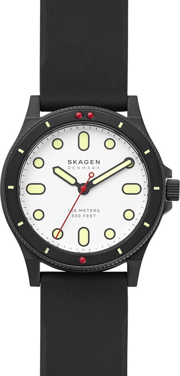 Skagen Fisk SKW6667 Horloge - Siliconen - Zwart - Ø 42 mm
