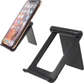 Smartphone & Tablet Houder - Bureau Tafel Standaard|Zwart|inklapbaar|universeel | geschikt voor Samsung iPhone iPad