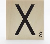 Houten scrabble letter X - 8 x 8 cm
