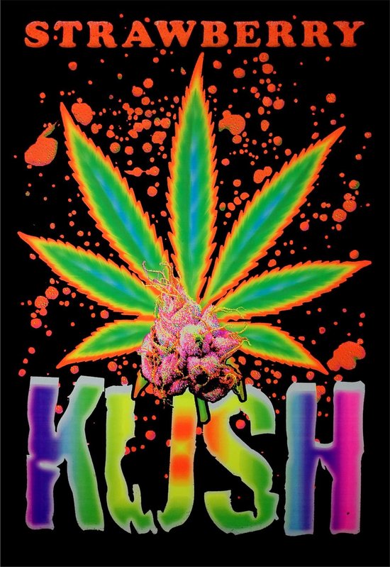 Strawberry Kush - Blacklight Poster