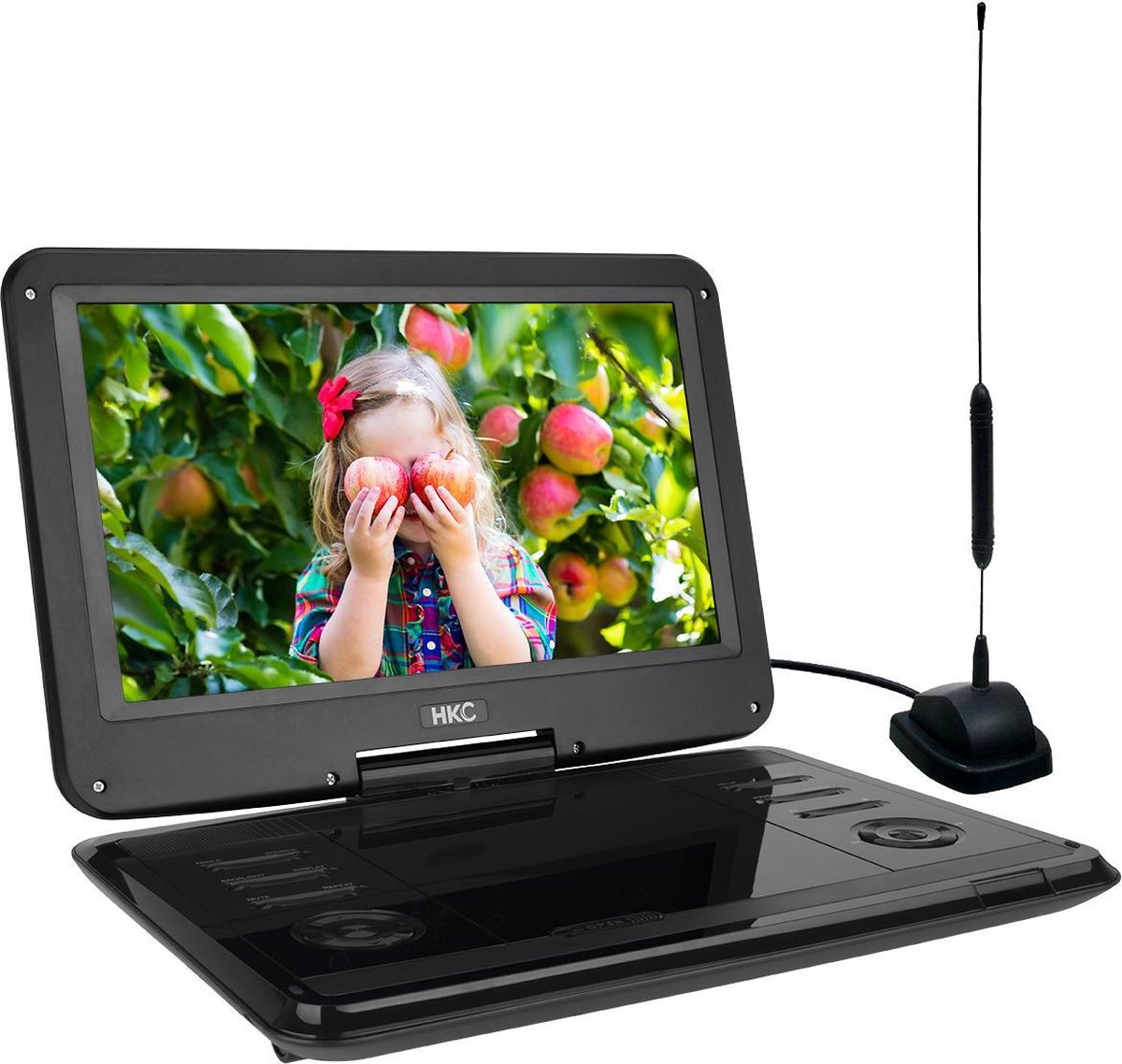 HKC D12HBDT Lecteur DVD portable 12 pouces avec tuner TV intégré