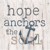 Decoratief Beeld - Tabletop Block Hope Anchors The Soul - Hout - 316europe - Wit
