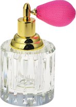 Melady Parfum Flesje Ø 6*11 cm Transparant Glas Rond Decoratie Flesje Sierflesje Hervulbaar