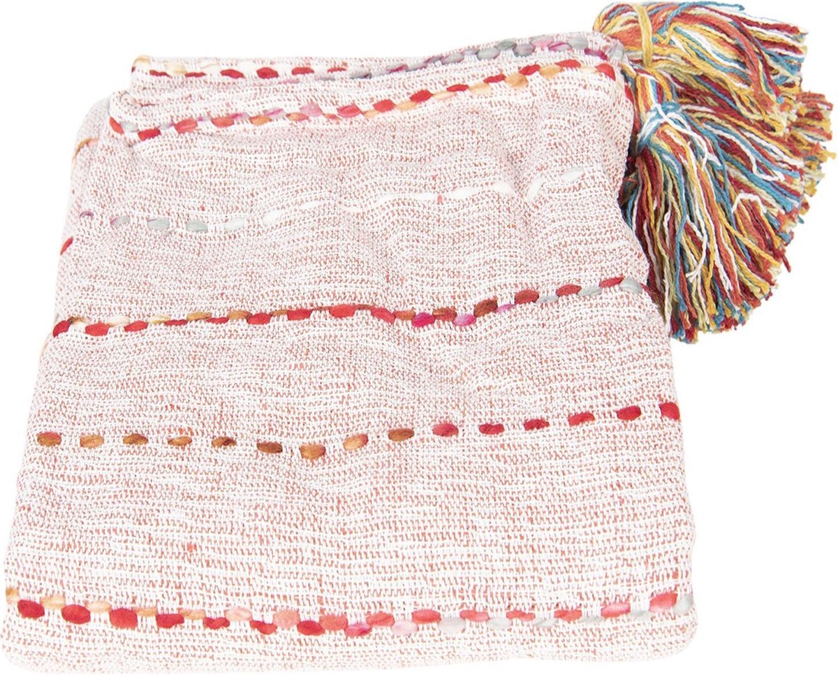 Plaid KT060.084 125*150 cm - Meerkleurig Katoen  Deken  Kleed  Dekentje