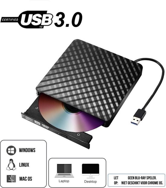 Sargon Externe DVD Speler – DVD/CD Brander voor Windows/Max/Linux – USB 3.0  - Linux –... | bol.com