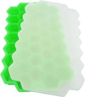 Sens Design honingraat ijsblokjes ijsblokjesvorm met deksel - Groen