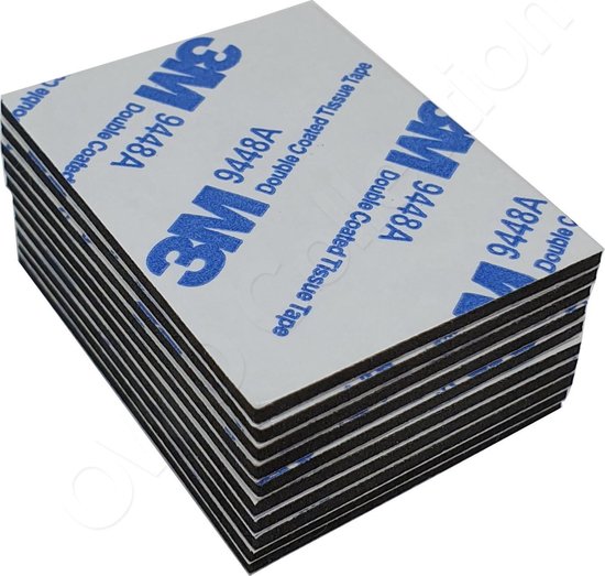 3M dubbelzijdig zelfklevende zwarte montage stickers | tape | plakband | foampad | 10 stuks | 5cm x 4cm - 3M