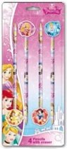 4 potloden met gum Disney Princess