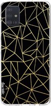 Casetastic Samsung Galaxy A51 (2020) Hoesje - Softcover Hoesje met Design - Abstraction Outline Gold Print