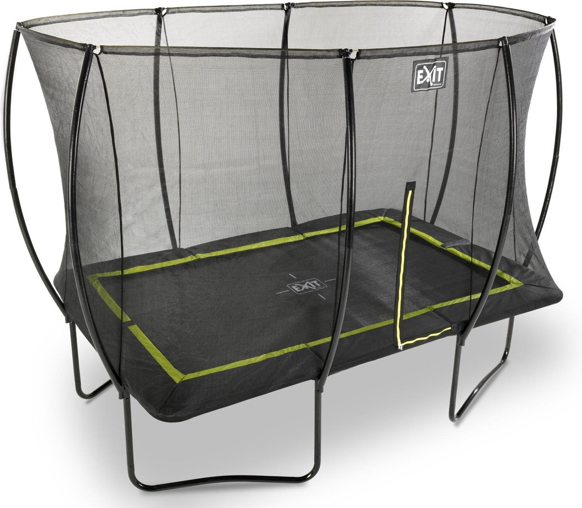 EXIT Silhouette Trampoline Rechthoek 244x366cm met Veiligheidsnet - Op Poten - Zwart